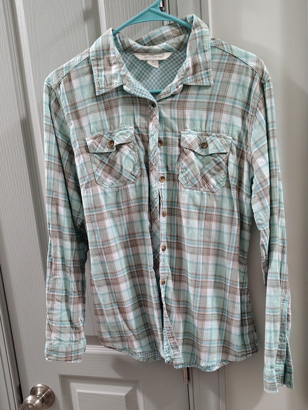 Men's Mint Plaid Button-Up Shirt